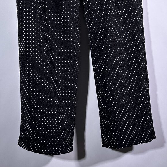 Talbots Black Small White Polka Dots Pull On Drawstring Pants Size 12 - Picture 5 of 11